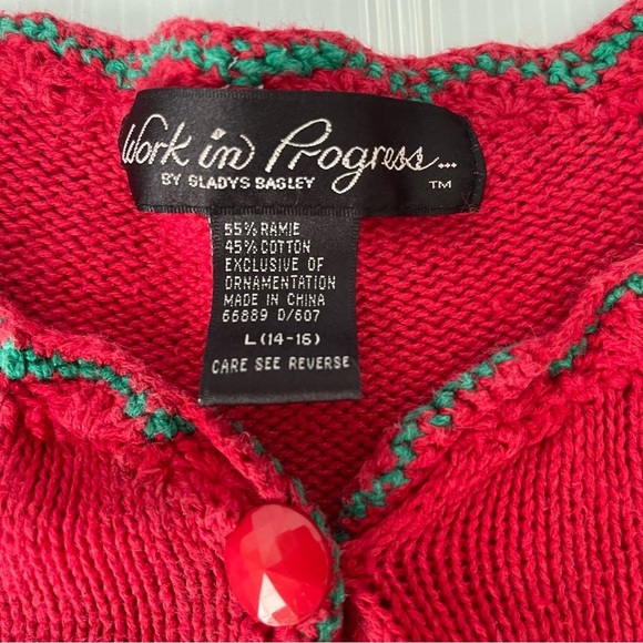 Vintage Work in Process Christmas Tree Cardigan size Large - Picture 9 of 9